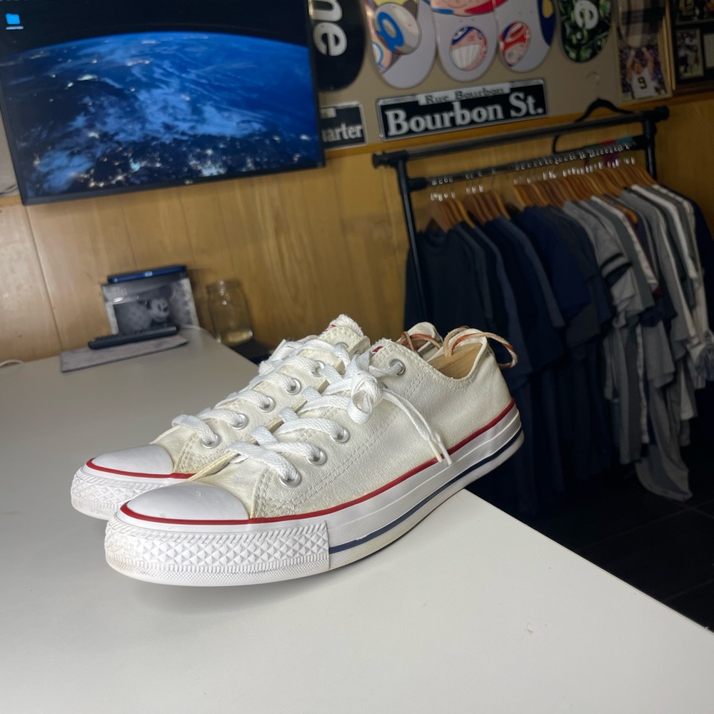 Converse White Sneakers with Red Details